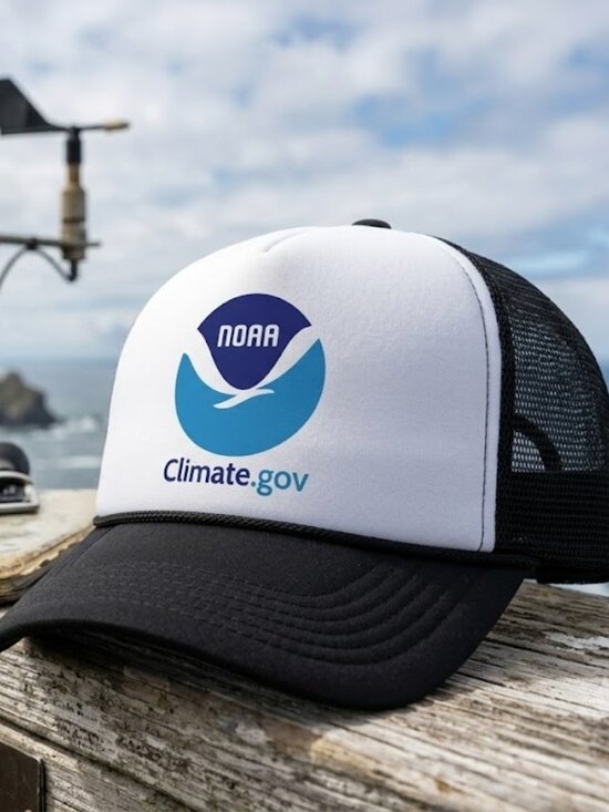 Retro NOAA Climate Gov Trucker Hat Vintage Weather Science Foam Snapback Cap